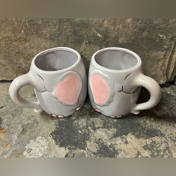 Pair of Ceramic Elephant Mugs/Planter - Picture 6 of 6